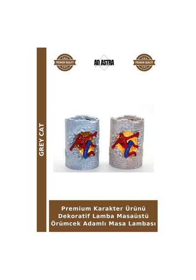 Premium Karakter Ürünü Dekoratif Lamba Masaüstü Örümcek Adamlı Masa Lambası Çok Renkli