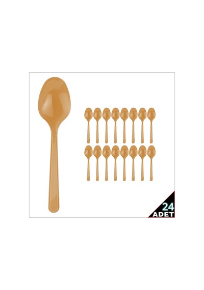 Plastik Kaşık, Altın - 24 Adet