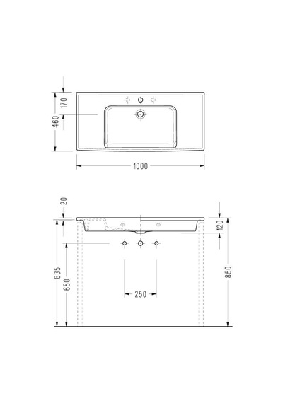 Serel Amadis Tezgah Üstü Etajerli Lavabo 100x46 Cm - 1646dus000 Diğer