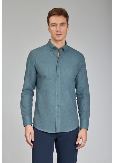 Bisse Modern Fit Paşa Yaka Yeşil Erkek Gömlek Gmfln0222302221 D47 Yeşil
