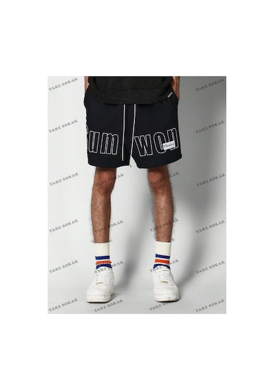 Tarzsokak Y2k Unisex Yaz Şort Bermuda Harajuka Anime Retro Kod-11532 Siyah
