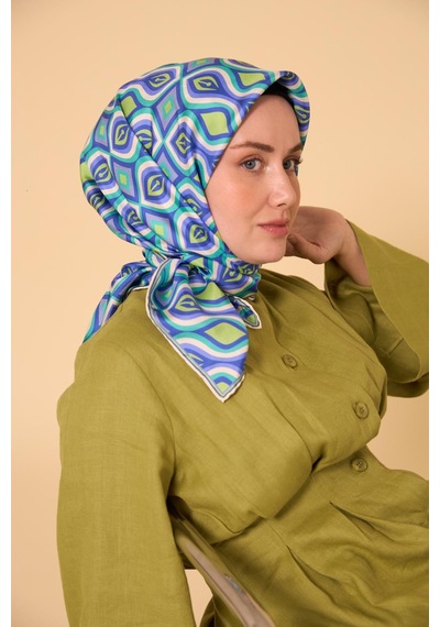 Silk Home Twill İpek Eşarp 11470-26 Turkuaz, Fıstık Yeşili, Lacivert, Beyaz