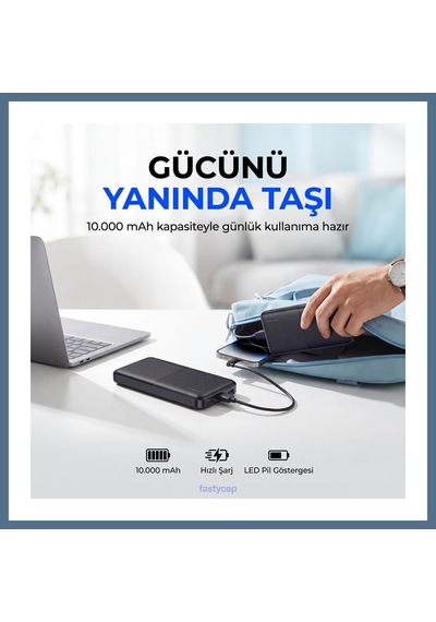 Buradabulabilirsin Snapmax Snp-3008 Siyah 10.000 Mah Powerbank 2x Usb Çıkışlı 1 Type-c Ve 1 Micro Girişli Bbz