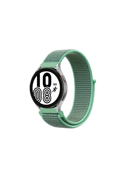 Mey İthalat Samsung Galaxy Watch 4 Hasırlı Cırtcırtlı Kordon - Turkuaz