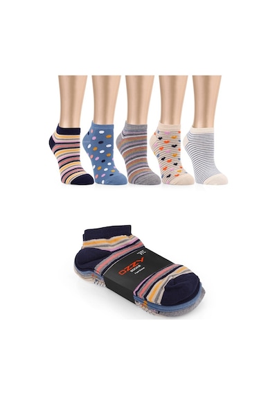 Ozzy Socks 5 Çift Eğlenceli Desenler Kadın Patik Çorap Ozzyp003 Çok Renkli