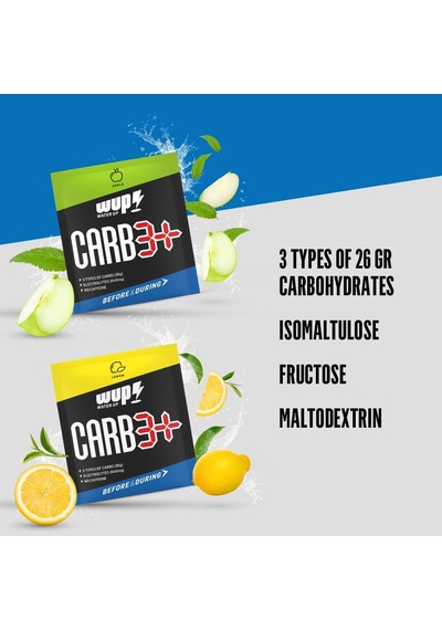 Carb3+, 3 Tip Karbonhidrat, Sodyum, Potasyum, Magnezyum, Limon Aromalı, 24 Saşe Toz Efervesan