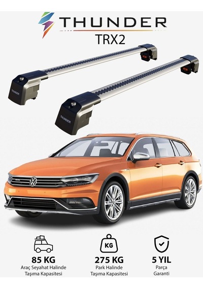 Volkswagen Passat Alltrack 2015-sonrası Trx2 Thunder Carrier Kilitli Ara Atkı Taşıyıcı Tavan Barıgri