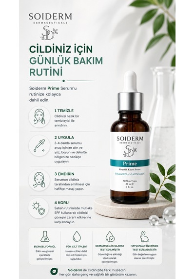 Soiderm Prime Kırışıklık Karşıtı Serum Kolajen + Niacinamide