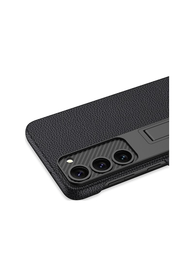 Samsung Galaxy  Uyumlu S23 Kılıf Zore Kıpta Standlı Kapak Koyu Yeşil