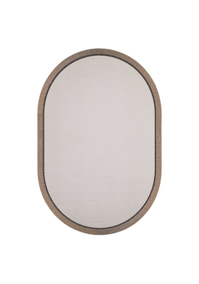 Natura Sisal Hasır Görünümlü Çift Bordürlü Oval Halı Ntr23 Kahve-bej