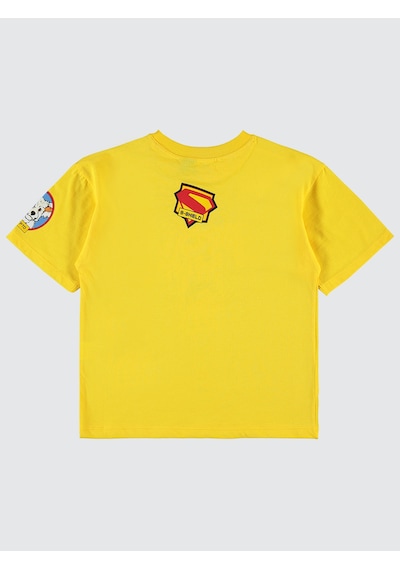 Süperman Erkek Çocuk Tişört 6-9 Yaş Sarı