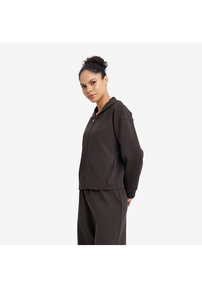 Lescon Kahverengi Kadın Fermuarlı Kapüşonlu Sweatshirt 26n-2105