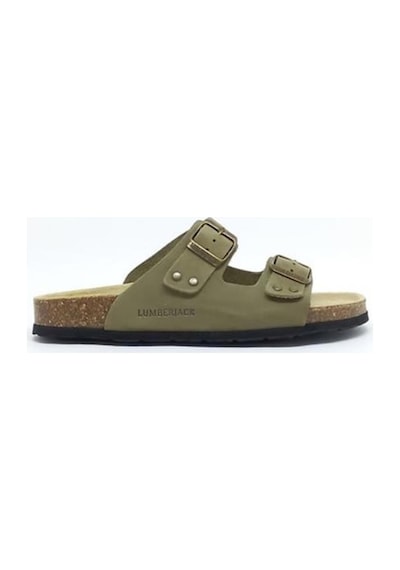 Lumberjack Jolıe Nu 4fx Haki Hakiki Deri Comfort Casual Tokalı Terlik