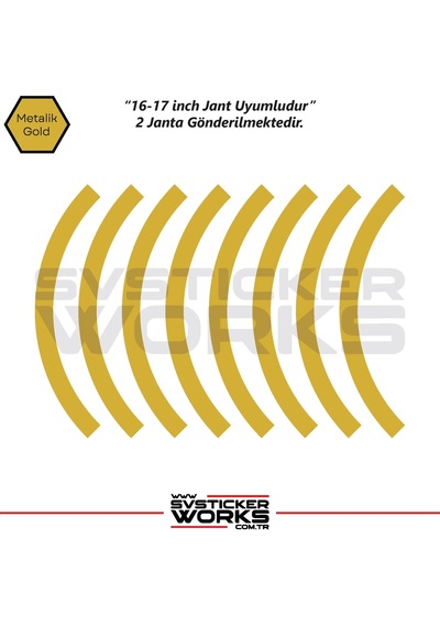 Motosiklet Jant Şeridi Jant Sticker Yarım Kaplama Daire 17-18 İnch Jant Motor Uyumlu Altın