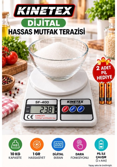 Sf-400 Dijital Hassas Mutfak Terazisi 10 Kg Kapasiteli 1 Gr Hassasiyetli Pilli Tartı Diğer