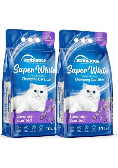 Ambiance Lavanta Kokulu Topaklaşan Bentonit Kedi Kumu 2 x 10 L