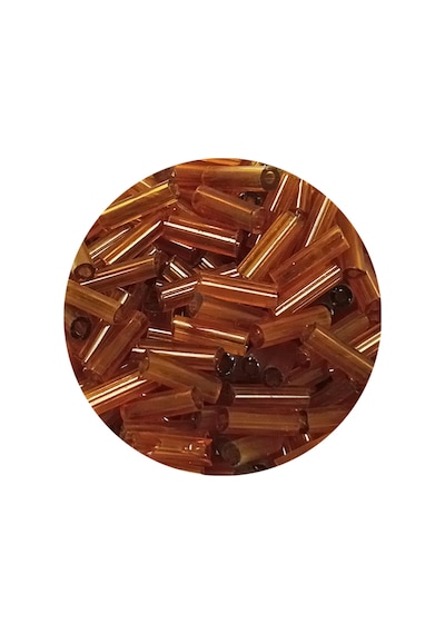 Uzun Boru Kesme Boncuk Çap 2mm Uzunluk 10 Mm - 20 Gram - Şeffaf Gold - Bnc254