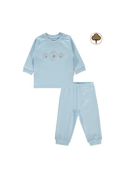 Civil Baby Bebek Organik Pijama Takımı 1-9 Ay Mavi