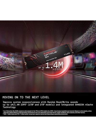 Sandısk 1 Tb Optimus Gx 7100 Nvme Ssd - Pcıe Gen 4, M.2 2280, 7.250 Mb/s'ye Kadar Okuma Hızı