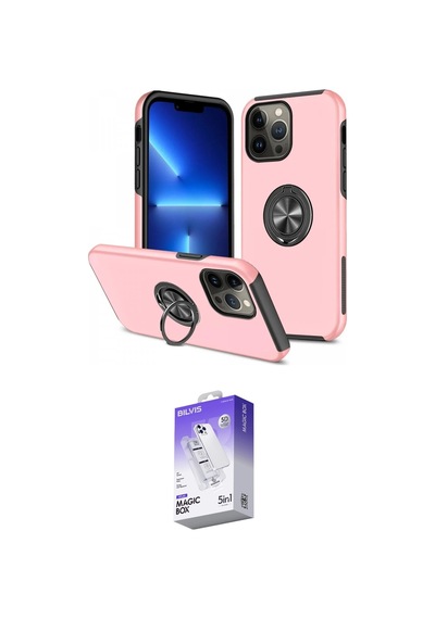 İeg Apple iPhone Uyumlu 13 Pro Max Kılıf Konsantrasyon Form Prime - Siyah Bilvis 5in1 3d Magic Cam Ekran Koruyucu Mor