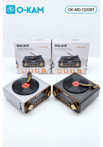 O-kam Ok-1320bt Bluetooth Plak Görünümlü Şarjlı Retro Radyo