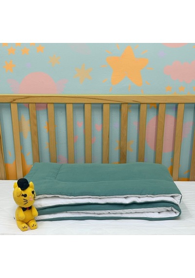 Komfort Home Müslin %100 Organik Pamuk Yumuşak Çift Taraflı Bebek Yorganı - Yeşil