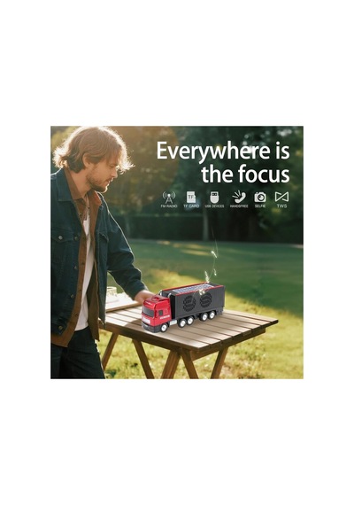 Dorse Tır Tasarımlı Bluetooth Speaker Sd Kart Usb Fm Radyolu Şarjlı Taşınabilir Kablosuz Hoparlör
