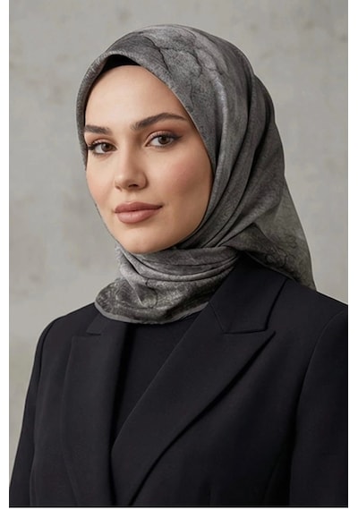 Levidor Tensel Eşarp Batik Desen Gri Gri