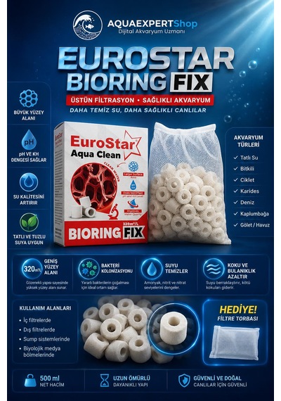 Akvaryum Filtre Malzemesi - Bio Glass Ring 500 Ml - Yüksek Gözenekli Seramik - File Hediyeli - Üstün Bakteri Tutma Performansı