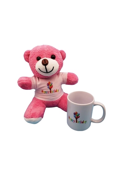 Pembe Peluş Ayıcık Ve Kupa Seti