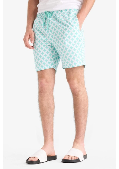 Defacto Regular Fit Desenli File Astarlı Kısa Boy Deniz Şortu E0977ax25hsgn1101 Yeşil