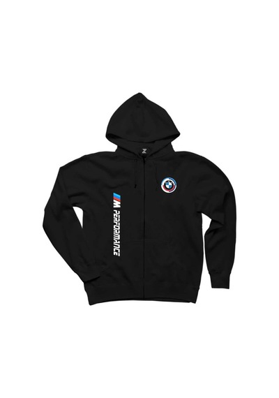 Bmw Performance New Siyah Fermuarlı Kapşonlu Sweatshirt