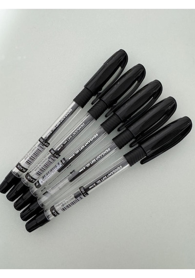Tükenmez Kalem Soft Gel 0,7 Mm Siyah 5 Adet Çok Renkli