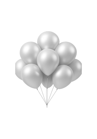 Metalik Balon 11 İnc 28 Cm 10 Adet Parti Doğum Günü Kutlama Süsleri Beyaz