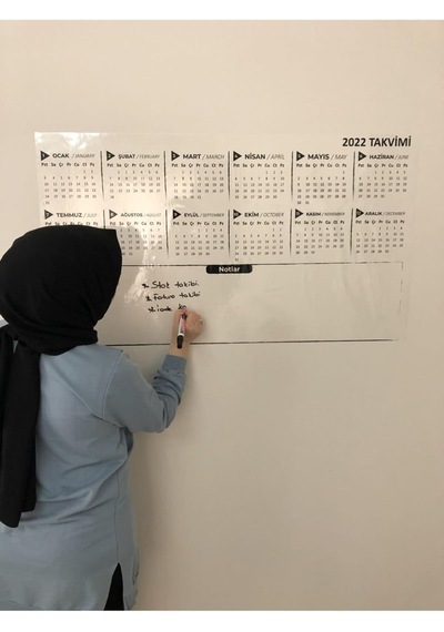 2025 Yıllık Planlayıcı Annualy Planner Akıllı Kağıt Tahta Yazı Tahtası Kalemi 100x56 Cm Model 2 Cok Renkli