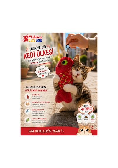 Matamıx Fıfy Peluş Kedi Oyuncağı Dayanıklı, Kediler İçin Eğlenceli Oyuncak