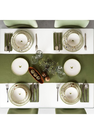 Güral Flora Green 16 Parça 4 Kişilik Yemek Takımı 4883 Desenli