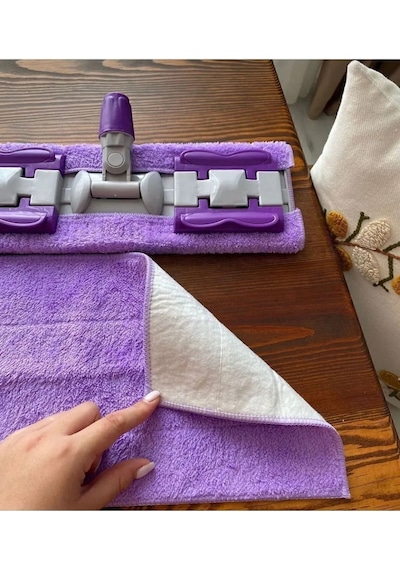 Mucit Home 2 Adet Mandallı Mop Yedek Bezi Mor Renk