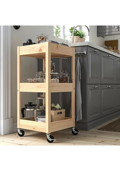 Ikea Loshult Servis Arabası, Çam, 38x38x82 Cm Çok Renkli
