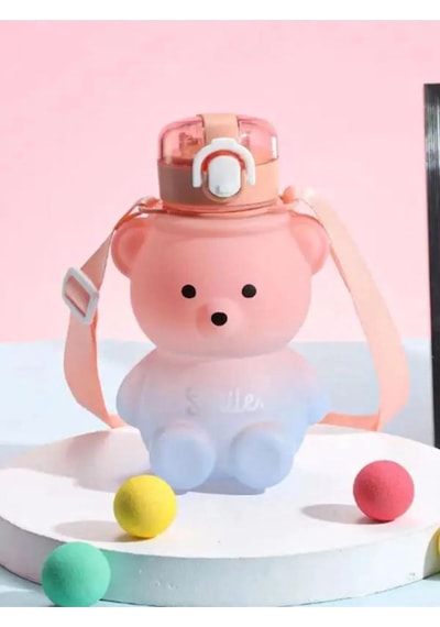 Smile Ayıcık Model Öğrenci Su Matarası Öğrenci Su Şişesi Suluk 500 Ml Bpa Içermez Matara Suluk Çok R Diğer