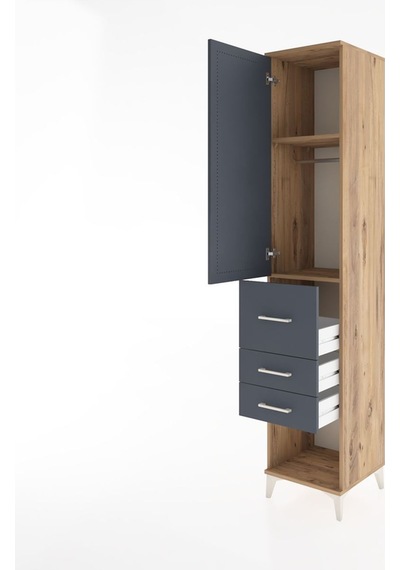 Hyperion Dolap 2 Raflı 3 Çekmeceli Tek Askılı 44x44x221 Çam-a... Çam Hyperion Dolap 2 Raflı 3 Çekmeceli Tek Askılı 44x44x221 Çam-a... Çam