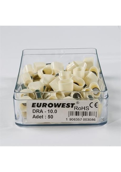 Eurowest 2x10 Mm Bej Çift Girişli İzoleli Yüksük 1 Kutu 50 Adet