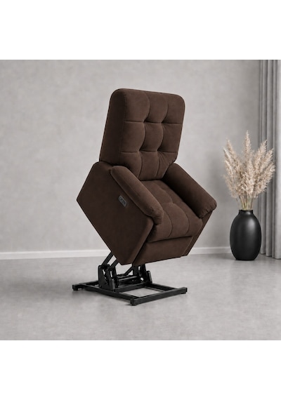 Smarto Relax Porto Liftli Çift Motorlu Elektrikli Ayağa Kalkma Destekli Polyester Hasta Ve Baba Tv Koltuğu Kahverengi