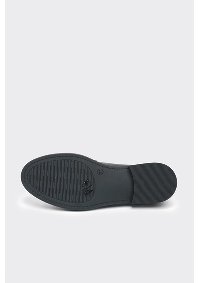 Derinet Tokalı Hakiki Deri Kadın Loafer Siyah Siyah