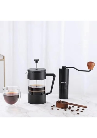 Siyah French Press 420 Ml Isıya Dayanıklı Kahve Demleme Pressi, İnce Filtreli, Manuel Kullanım, Ev Ve Ofis İç Diğer
