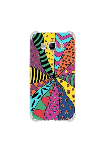 Samsung Galaxy J5 2016 Uyumlu Retro Color 4 Baskılı Şeffaf Köşe Korumalı Antişok Kılıf