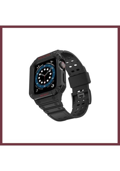 Storeşahin Apple Watch 42mm Uyumlu Kr401 Silikon Kordon - Siyah Shn0720