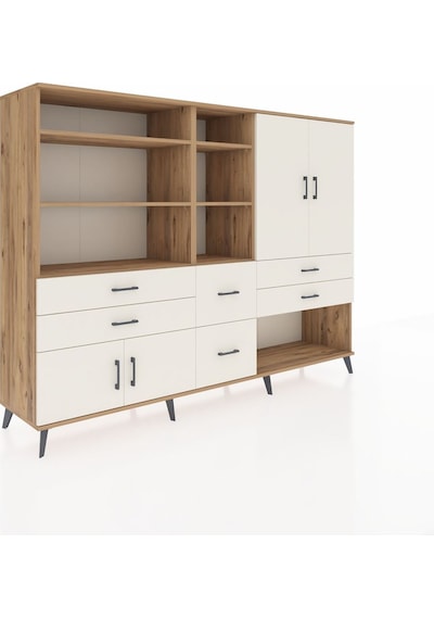 Hyperion Dolap 10 Raflı 6 Çekmeceli 4 Kapaklı 220x44x163 Çam-ayta Çam-aytaşı