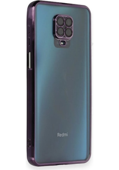 Mey İthalat Redmi Note 9 Pro Kılıf Lensli Silikon - Mor