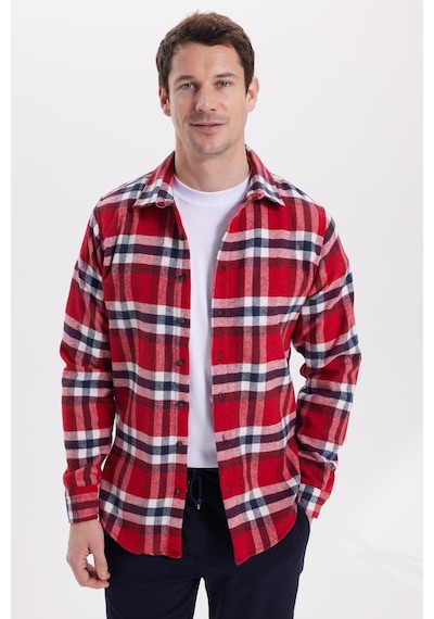 Tudors Erkek Slim Fit Dar Kesim Kareli Kışlık Oduncu Gömlek-42098 Çok Renkli Tudors Erkek Slim Fit Dar Kesim Kareli Kışlık Oduncu Gömlek-42098 Çok Renkli